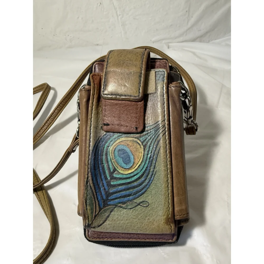 Anuska Wallet Peacock Lily Leather crossbody